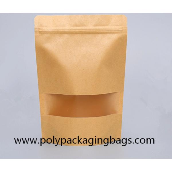 Biodegradable Ziplock Kraft Stand Up Pouches For Tea Packaging
