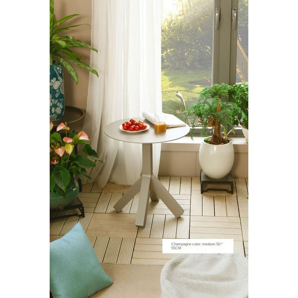 Nordic Style Outdoor Round Top Aluminium Coffee Tea Table For Balcony Garden Beach