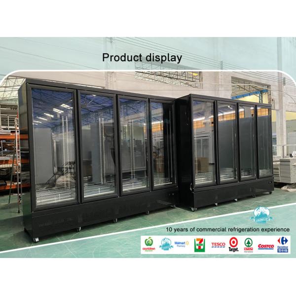 Supermarket Frozen Food Display Case Upright Fan Cooling Ice Cream Freezer