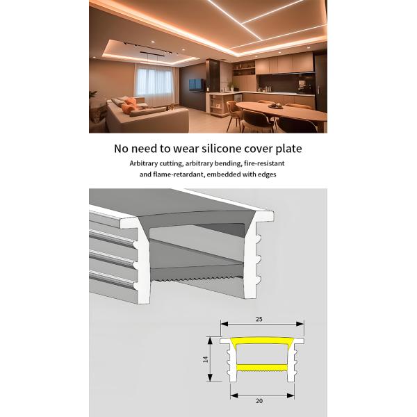 Anti Yellowing Silicone Cover For LED Light Strip Indoor Lighting 20*14mm