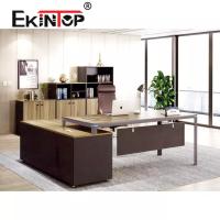 Executive Melamine Corner Desk , Modern Commercial Melamine Wood Table