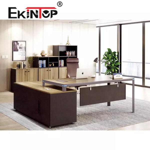 Mesa executiva do canto da melamina, tabela de madeira da melamina comercial moderna