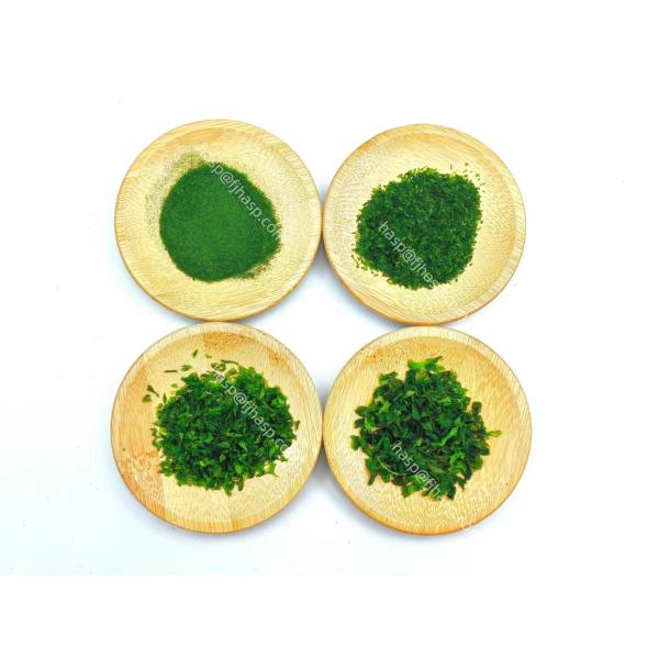 Green Color Dried Sea Lettuce Flakes Natural Drying Method For Asian Cuisine Fried Foods