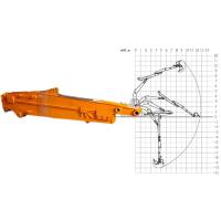 Boom télescopique pour excavateur avec seau standard Hitachi Komatsu Jaune Rouge