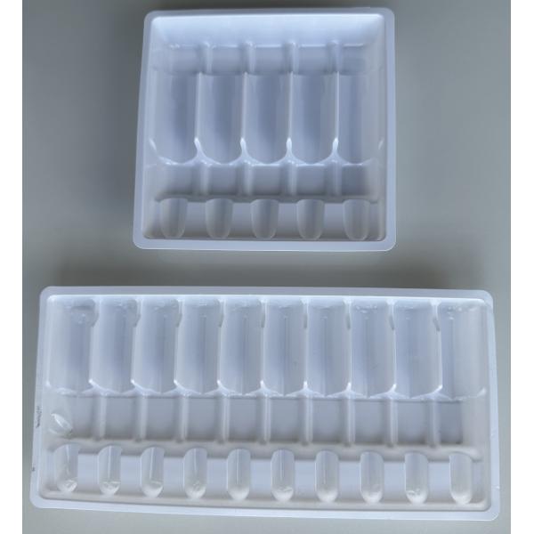 Pharmaceutical PET Ampoule Tray Customization 1ml 2ml 5ml 10m Water Injection Ampoule Tray PET Vacuum Forming Tray Customization