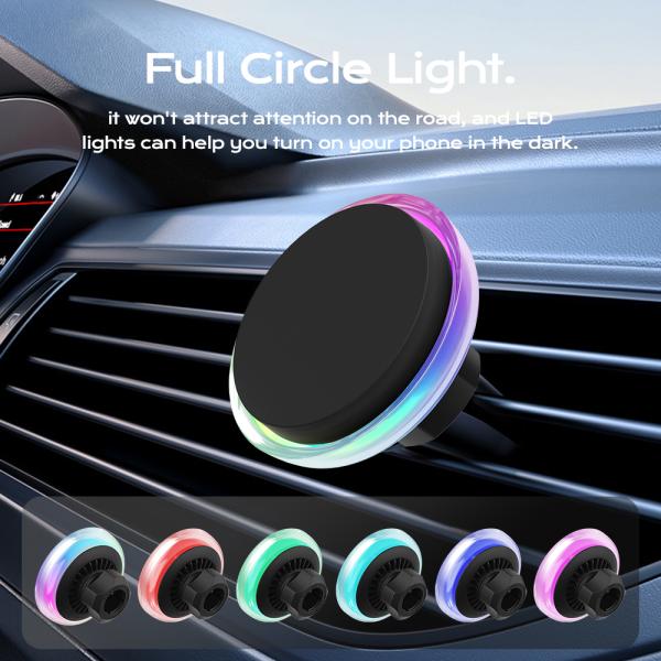 Crystal Texture Magnetic Car Phone Holder With Frosted Lens And Cooling Fan For Dreamy And Personalized Aesthetics