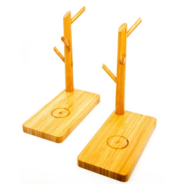 Portable USB Charger Station Customized Bamboo Dock Charging Stand Holders for Storage