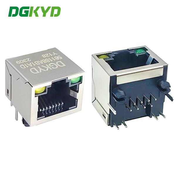 RJ45 Connector Network Socket 8P8C Connector Horizontal With Lamp / Shield DGKYD561188AB1A1DY128