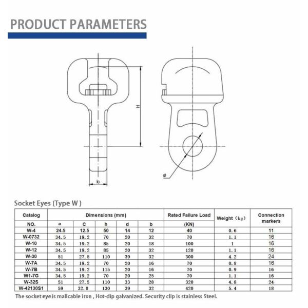 Silver Transmission Line Clevis Fitting Hot Dip Galvanized Forged Steel
