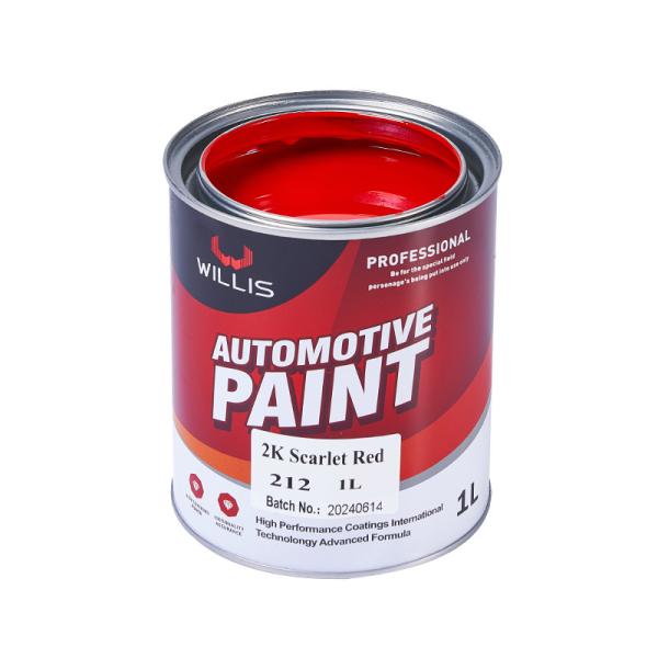 Gloss Black 2K Scarlet Red Solid Paint Anti Yellowing For Car Scratches 2 Years Shelf Life