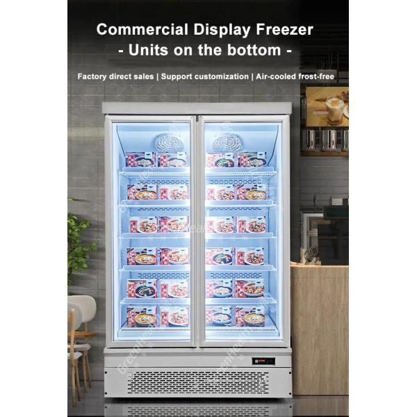 Anti Collision Fan Cooling Plug In Upright Freezer With Glass Doors