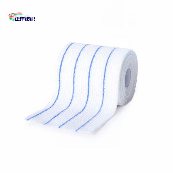 12x42cm Microfiber Cleaning Mop White Fabric Blue Stripes Non-Woven Cloth Disposable Mop Refill Pad