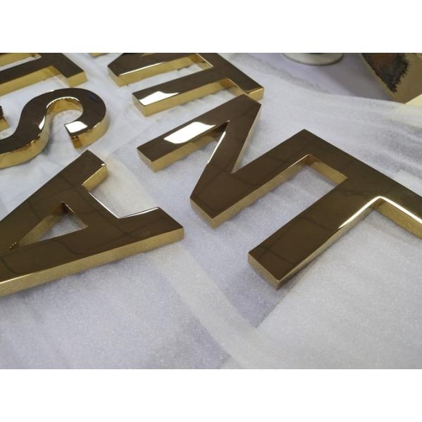 Depth 42mm Decorative Metal Letters Mirror Polished 3D Lettering Signage IP67