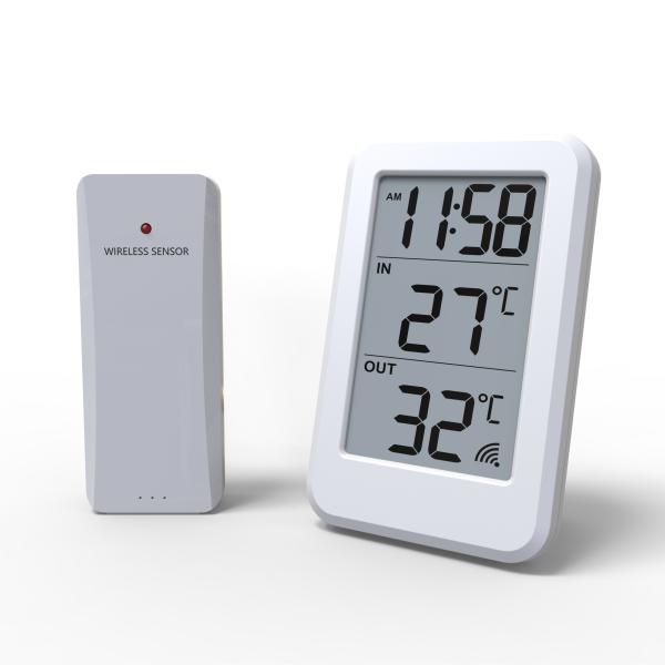 Factory Direct Sale digital thermometer household thermometers Wireless Indoor Outdoor Thermometer with Clock