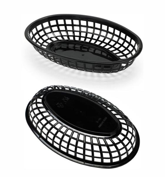 Plastic Fry Fast Food Basket Bread Baskets Oval-Shaped Tray Restaurant Supplies, Deli Serving Bread Basket for Chicken