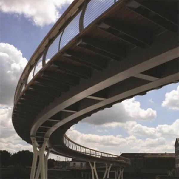 Ponte de pedestres de aço de faixa única