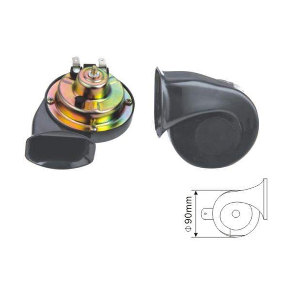EST1014 Black Snail Horn 12V/24V dual Car Horn Replacement for boat truck  510Hz 110DB Dia 90mm 3.7A