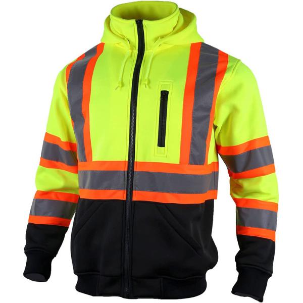 EN Waterproof Hi Vis Hoodie Cotton Material Hi Vis Pullover Hoodie