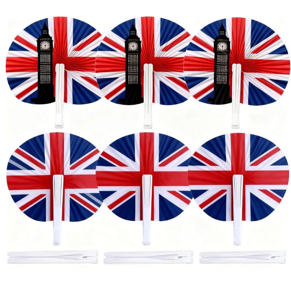 Custom Folding Fans- Round and Heart Shaped Handheld Folding Accordion Paper Fans Assortment with Plastic Handle for Wedding
