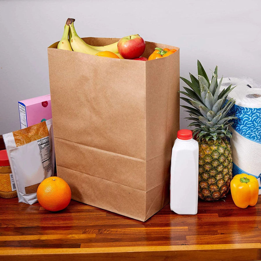 Wholesale Custom Printed Kraft Paper Bag Kraft Bag Logo Food Takeaway Kraft Paper Bag