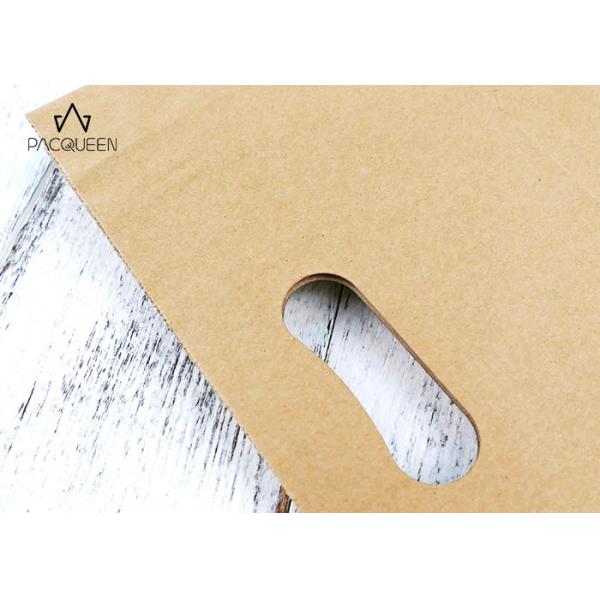 Reusable Takeaway Paper Bags Punched Handle White / Brown Kraft Paper