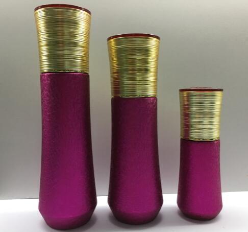 Glass Cosmetic Bottles , Skin Care Lotion Bottles Cream Jars With Plastic Cap , OEM