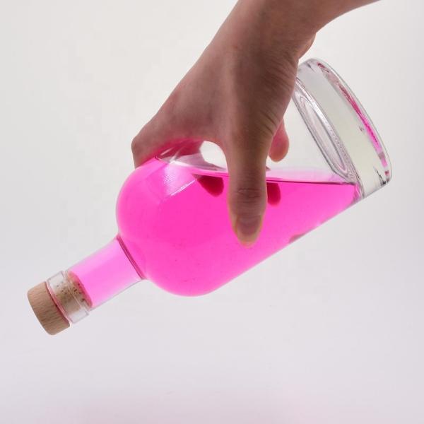 Sealed Cork Lid Empty Glass Wine Bottles 200ml 500ml Whisky Bottle