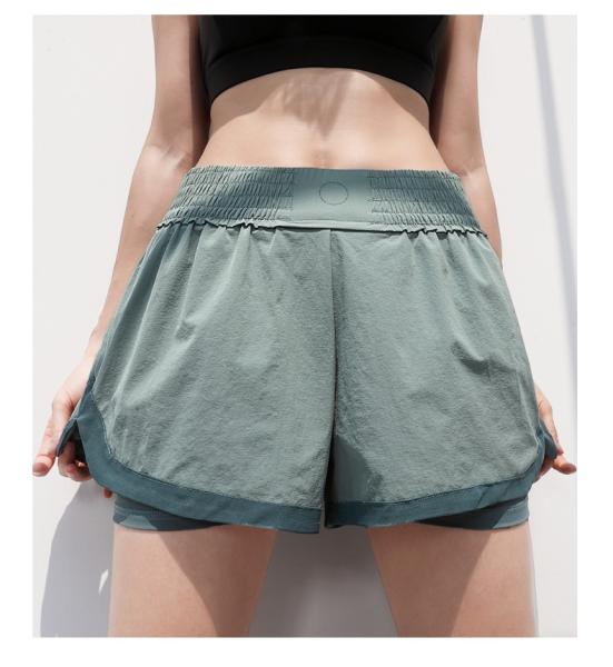 Richee Dry fit 2 Piece Women'S Running Shorts With Liner Elastic band