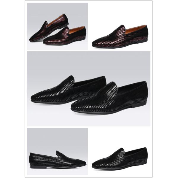 Brown Italian Leather Loafers Mens Woven Leather Loafers with Wave Pattern