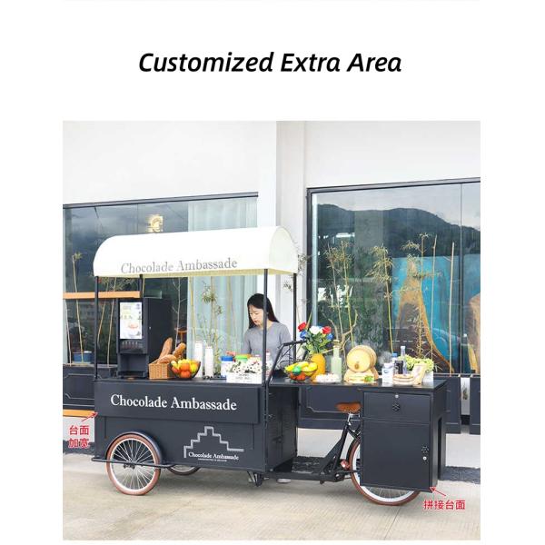 Outdoor Street Hotel Tricycle Ice Cream Cart Bicycle Design with Milk Raw Material