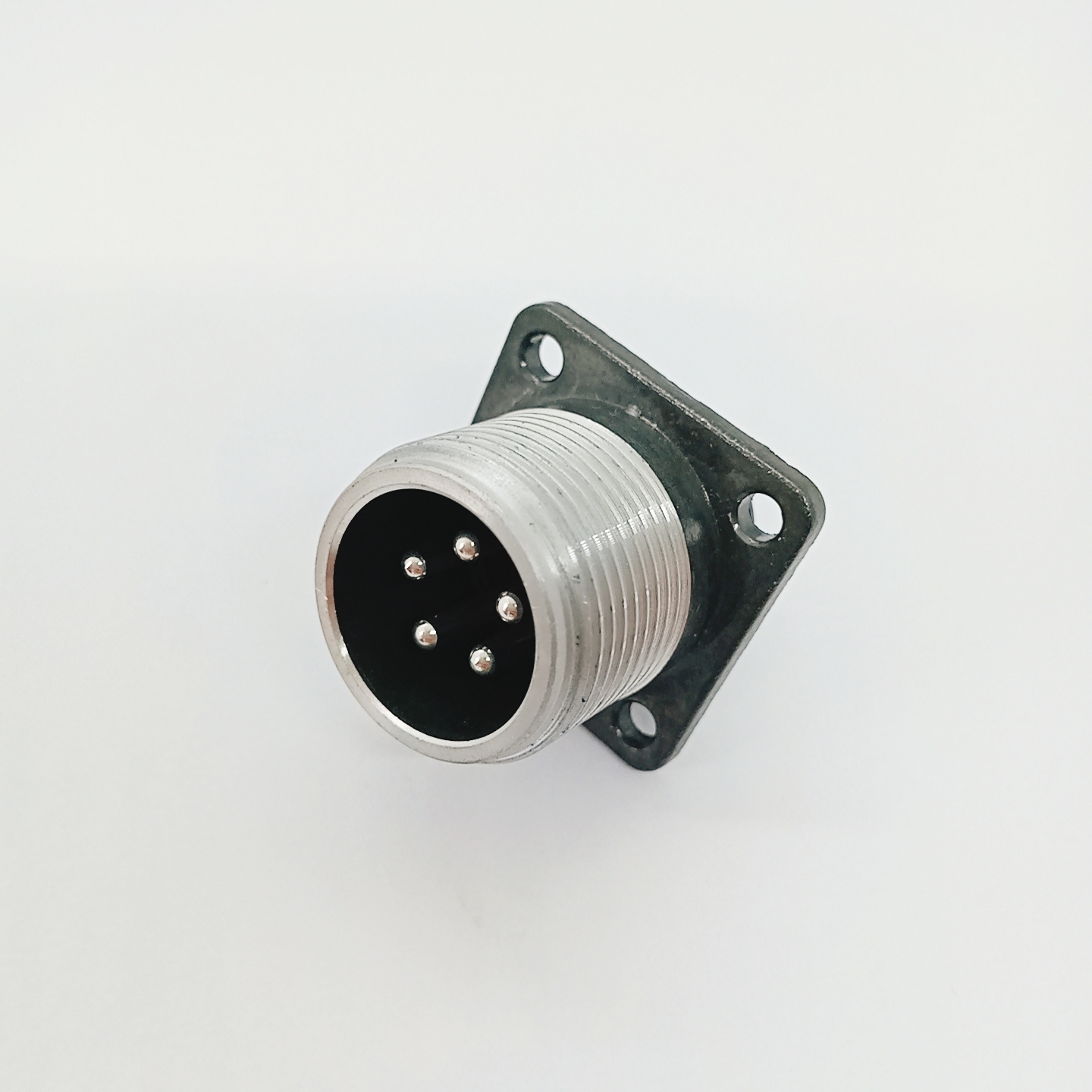 P20K9AQ 5 Pin Circular Aviation Female Socket Threaded Welding Connector with Gold-Plated Contacts