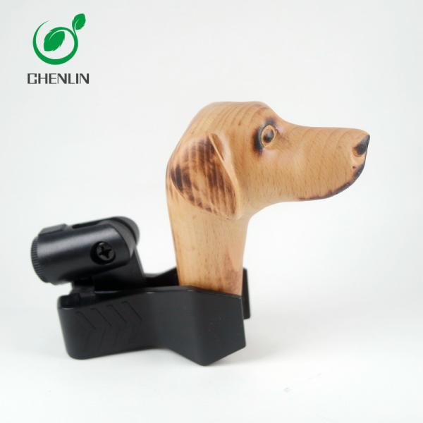 Cat Head Wooden Umbrella Handle Hand Carved Crack Resistant