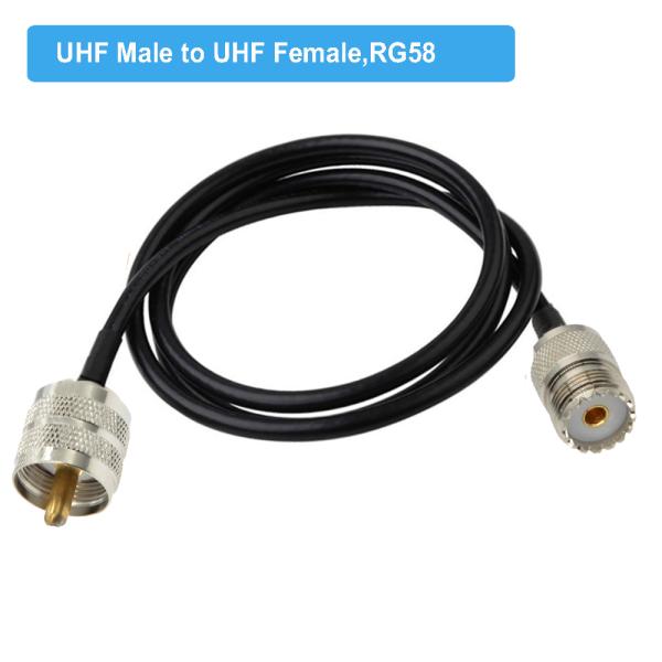 CB Ham Radio RG58 Extension Cable PL259 Pigtail UHF PL-259 Male to UHF SO-239 Female