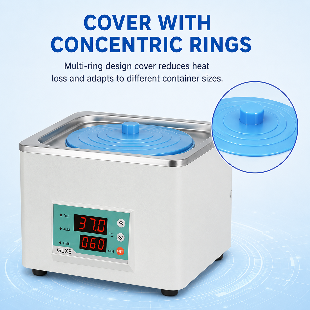 Cenlee Digital Constant Temperature Water Bath 300W Laboratory Heating Bath for Medical Sample Incubation and Testing