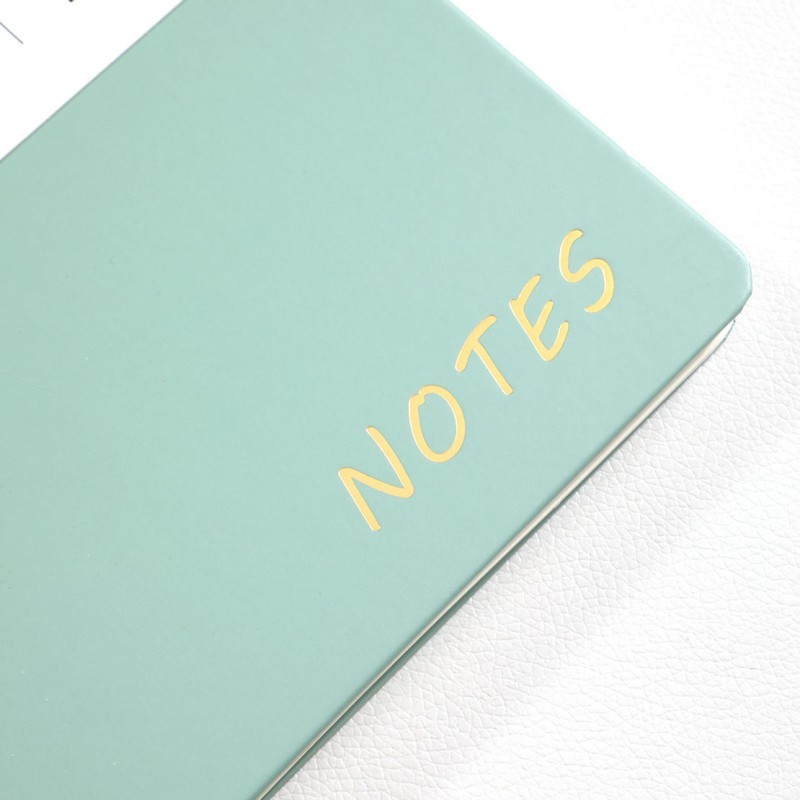 A5 Macaron Color Spiral Notebook Stationary Gold Foil Hardcover Lined Journal