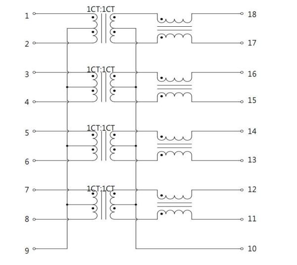Base compatible de L1CN001-0 LINK-PP LP81801NL 1000 - port simple LAN Filte Transformer 18PIN de T