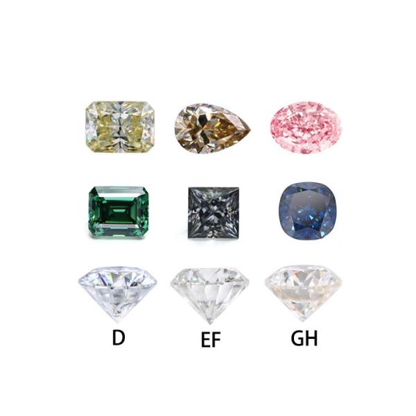 Customized Loose Moissanite Gemstones Solitaire Emerald Cut Pink