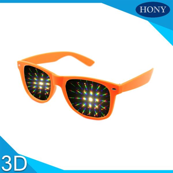 PVC Materials thicker lens 3D Diffraction Glasses For Party / 3d firework glasses