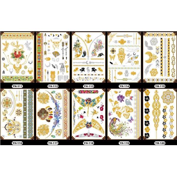 Gold Metallic Matte Lamination Body Tattoo Sticker