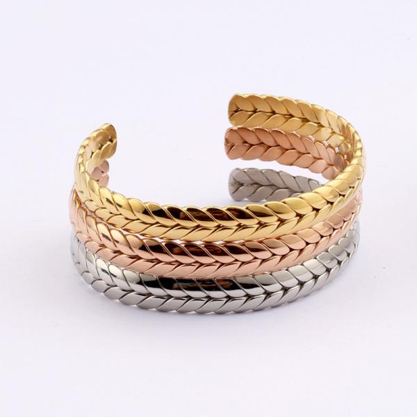 Stainless Steel wheat opening bracelet golden titanium steel bracelet lover couple jewelry gift accessories