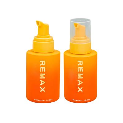 150 ml Botão de plástico portátil de dois tons de gradiente Material PET Bomba de dispensação de espuma cilíndrica para cuidados diários