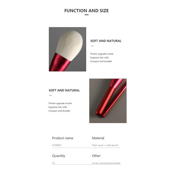 Щетка синтетического красного самого интересного учреждения порошка набора щетки макияжа 12PCS смешивая