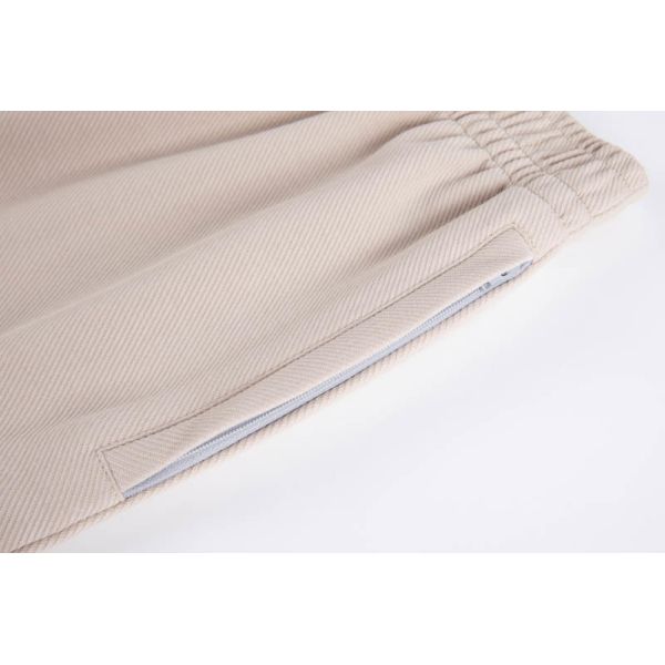 Men's Casual Pants with Polyester-Spandex Textured Knit, Elastic Waistband with Drawstring, and Relaxed Straight-Leg Fit