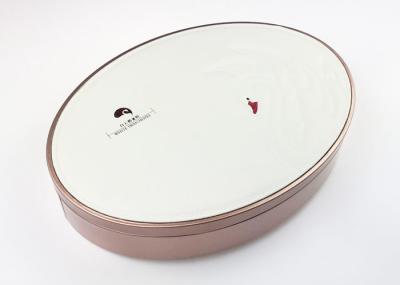 Boîte ovale de bidon de chocolat de forme