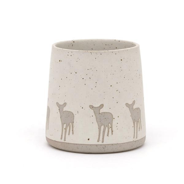 Ручной рождественский кофейный кружок керамический камень кружки подарок керамический кружок с 3D-печатью оленей шелка