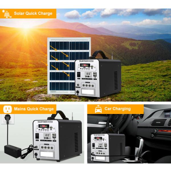 250W Portable Power Station 12V Solar Storage Generator With 12V 20Ah Lithium Solar Battery