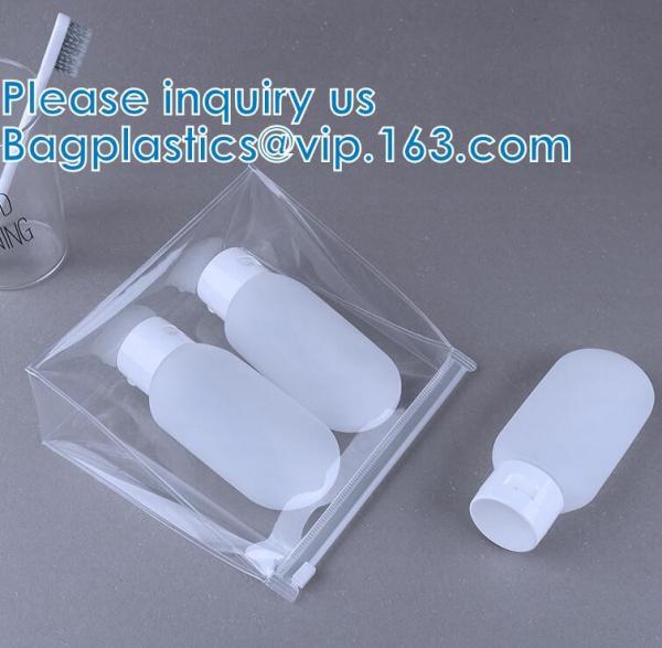 Portable Daily Personalized Design Transparent Pvc Zipper Pouch Bags Leather Clutch Cosmetic Bag