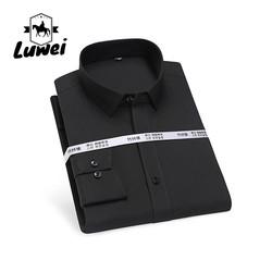 Men Long Sleeve Business Shirts Single Button Casual Plaid Striped Shirt
