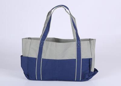 Two Tone Polyester Tote Bags 600D Polyester Canvas Tote With Outside Pocket