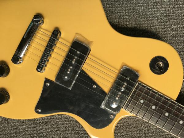 Lp Junior electric guitar yellow color one piece bridge P90 pickups 22 dot inlay frets LP guitar
